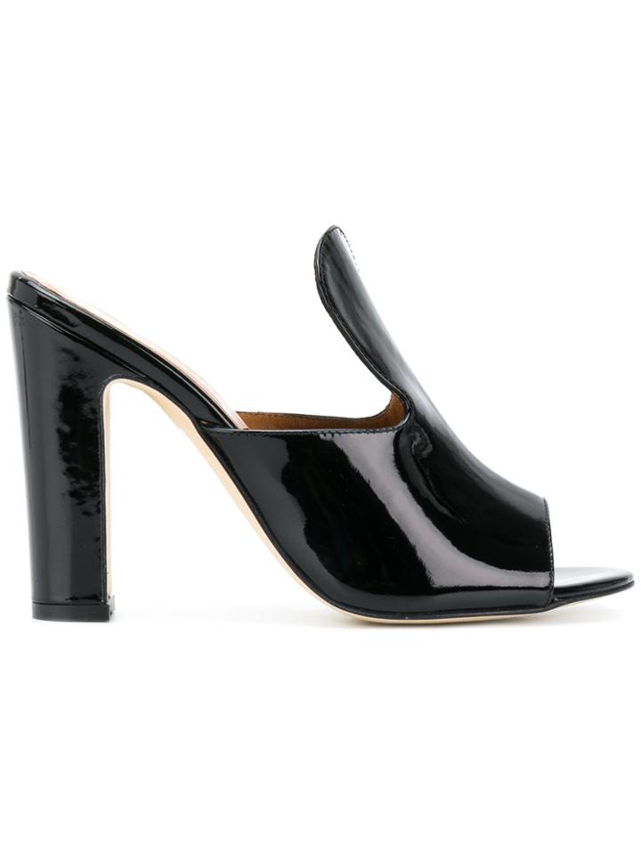 Paris Texas Open Toe Loafers - Black