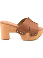 Robert Clergerie Cetri Mules, Women's, Size: 36.5, Brown, Wood/calf Leather