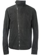 Rick Owens Off-centre Zip Jacket, Men's, Size: 52, Green, Leather/cotton