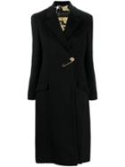 Versace Safety Pin Barroco Lining Coat - Black