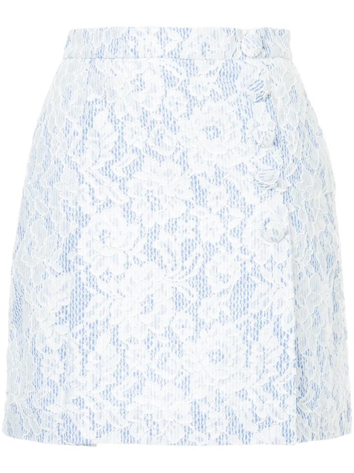 Msgm Lace A-line Mini Skirt - Blue