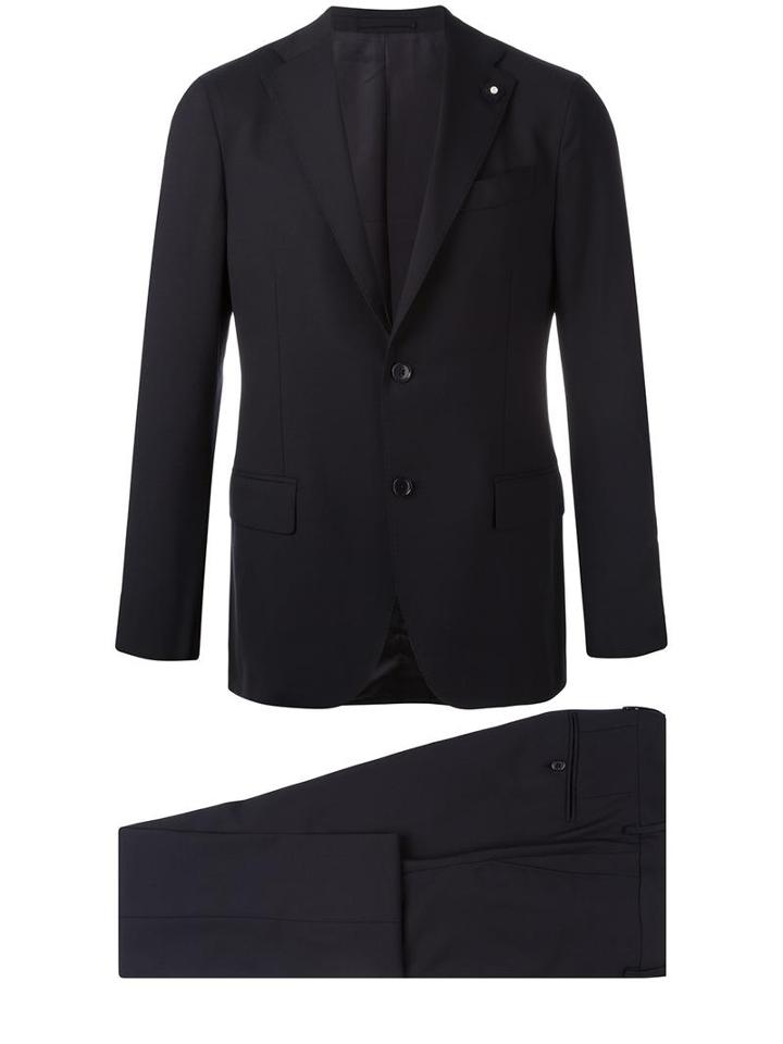 Lardini Two-piece Suit, Men's, Size: 52, Blue, Wool/spandex/elastane/viscose/cupro