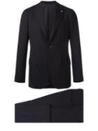 Lardini Two-piece Suit, Men's, Size: 52, Blue, Wool/spandex/elastane/viscose/cupro