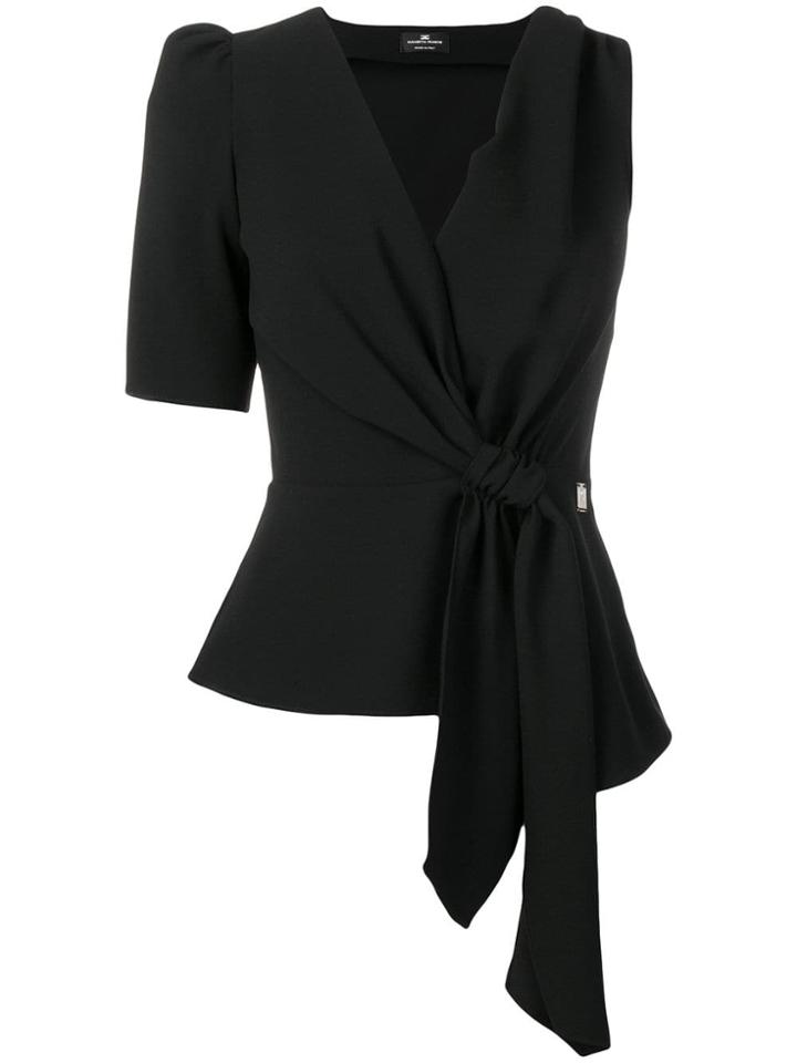 Elisabetta Franchi Knot Detail Blouse - Black