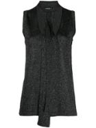 P.a.r.o.s.h. Glitter Scarf-detailed Top - Black