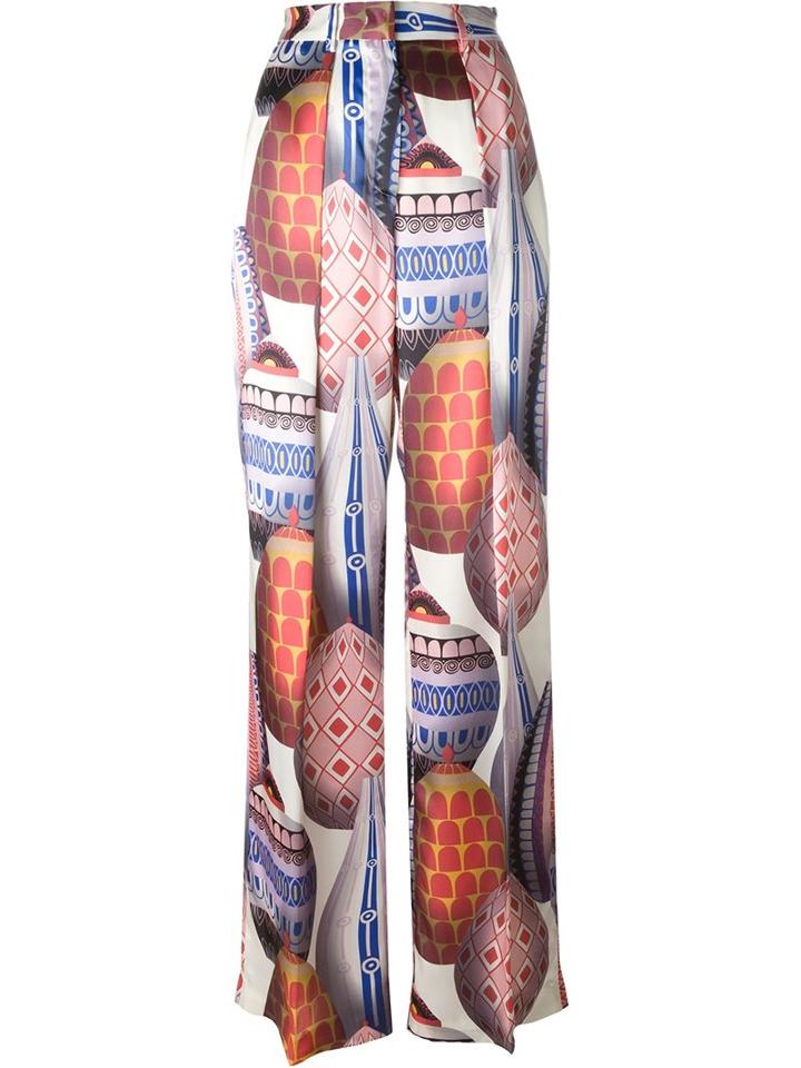 Msgm Printed Wide Leg Pant