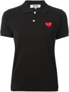 Comme Des Garçons Play Embroidered Heart Polo Shirt, Women's, Size: Small, Black, Cotton