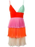 Fausto Puglisi - Tiered Mini Pleat Dress - Women - Silk/polyester/acetate - 40, Silk/polyester/acetate