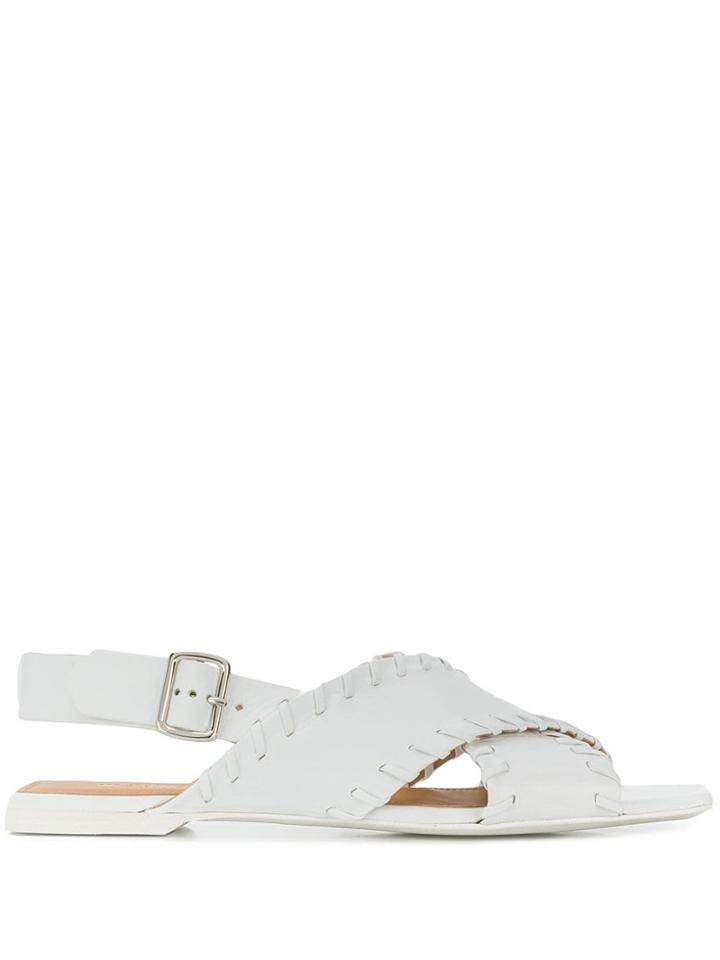 Jil Sander Crisscross Strap Sandals - White