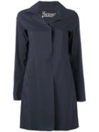 Herno - Waterproof Single-breast Coat - Women - Polyamide - 40, Women's, Blue, Polyamide