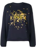 Victoria Victoria Beckham Paint Splatter Print Sweatshirt - Blue