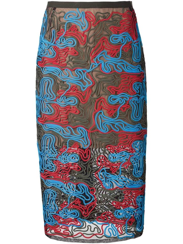Julien David Exposed Seam Mesh Skirt - Blue