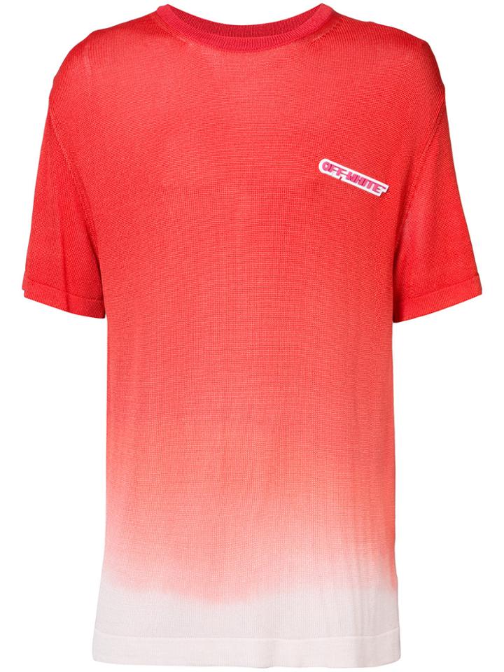 Off-white Knitted Tie Dye Top - Red