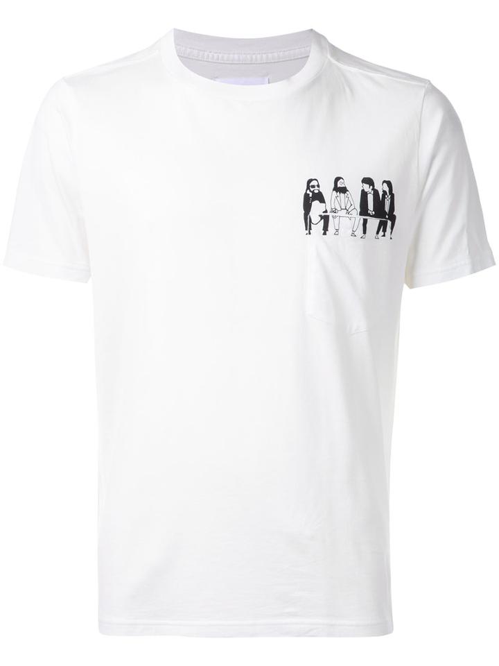 The Soloist Printed Pocket Shirt, Men's, Size: 46, White, Cotton