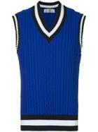 Education From Youngmachines Ribbed Contrast Trim Vest - Blue