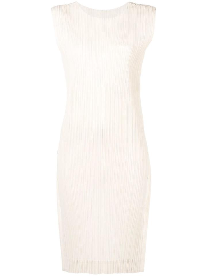 Pleats Please By Issey Miyake Micro Pleated Shift Dress - Neutrals