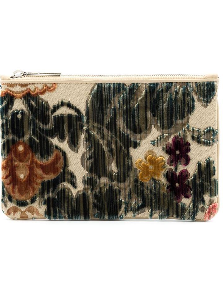 Hayward Tapestry Clutch, Women's, Green, Silk/suede