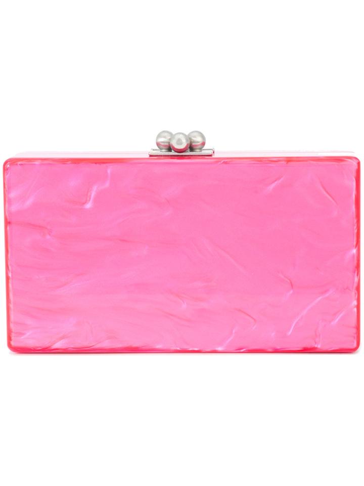 Edie Parker Rectangular Box Clutch - Pink & Purple