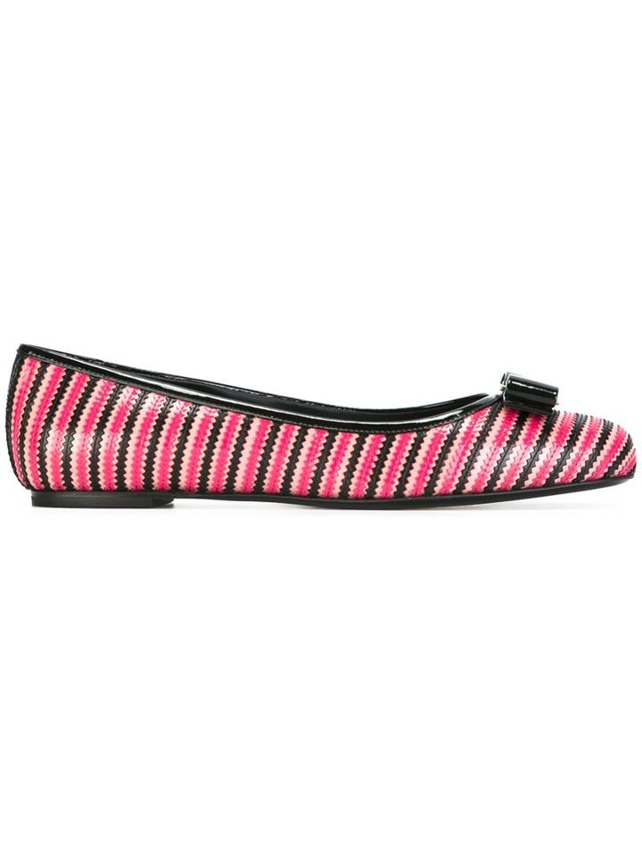Salvatore Ferragamo 'varina' Zig-zag Flat Ballerinas