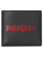 Burberry Graffiti Print Leather International Bifold Wallet - Black