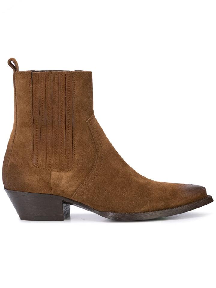 Saint Laurent Lukas Boots - Brown