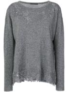 Ermanno Scervino Lace Embroidered Knitted Top - Grey