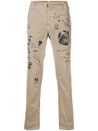 Incotex Printed Slim Fit Trousers - Neutrals