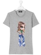 Dsquared2 Kids Textured Girl Print T-shirt - Grey