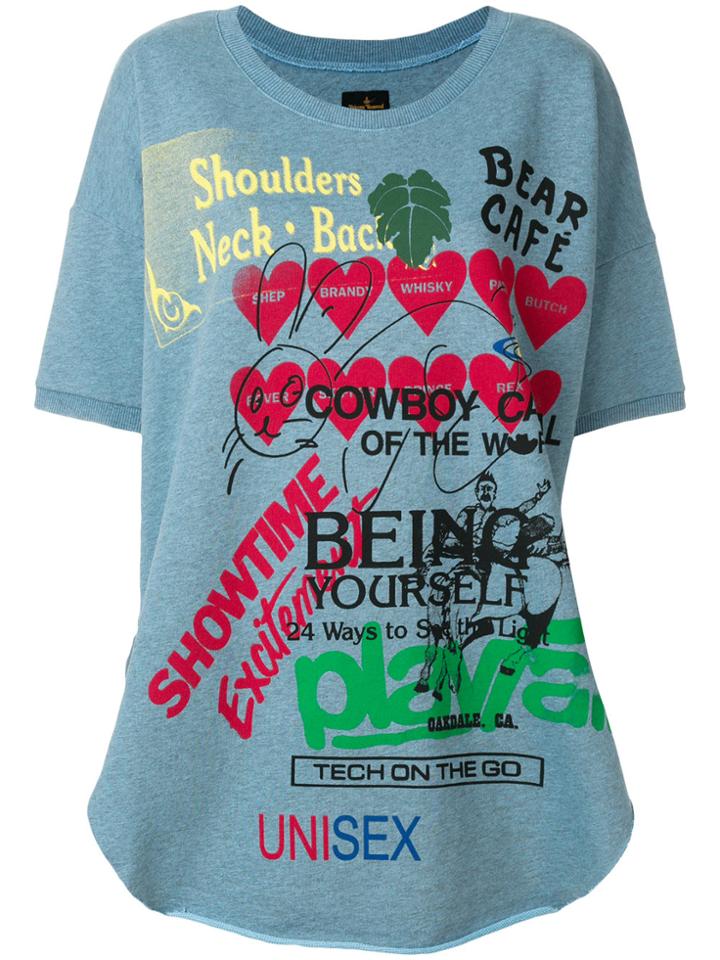 Vivienne Westwood Anglomania Graphic Print Baggy T-shirt - Blue