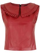 Andrea Bogosian Leather Blouse - Red