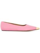 Marni Metallic Pointy Ballerinas - Pink
