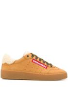 Dsquared2 Shearling-trimmed Sneakers - Brown