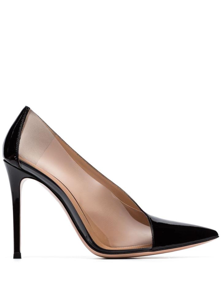 Gianvito Rossi Transparent Panel 105mm Pumps - Black