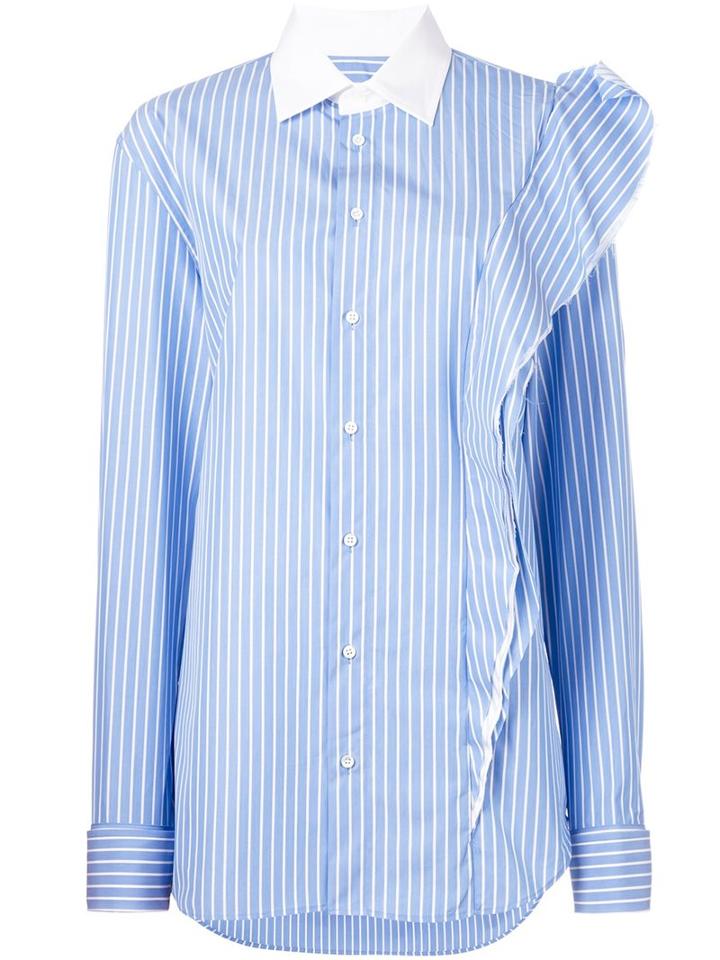 Maison Margiela Striped Ruffle Detail Shirt