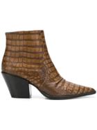 Dorothee Schumacher Crocodile Embossed Ankle Boots - Brown