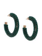 Jacquemus Beaded Hoop Earrings - Green