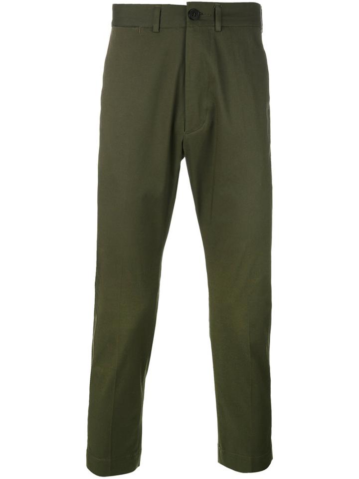 Numero00 - Cropped Trousers - Men - Cotton/spandex/elastane - Xl, Green, Cotton/spandex/elastane