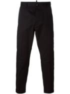 Dsquared2 Cropped Trousers, Men's, Size: 50, Black, Cotton/spandex/elastane