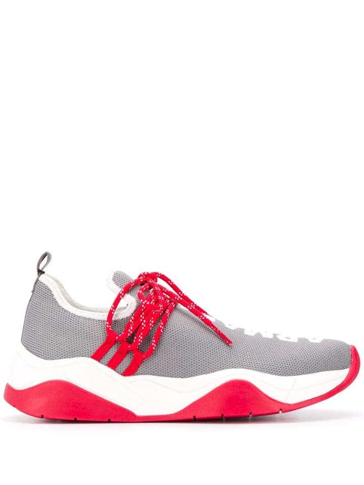 Armani Exchange Logo Lace-up Sneakers - Grey