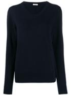 The Row Ribbed V-neck Jumper - Blue