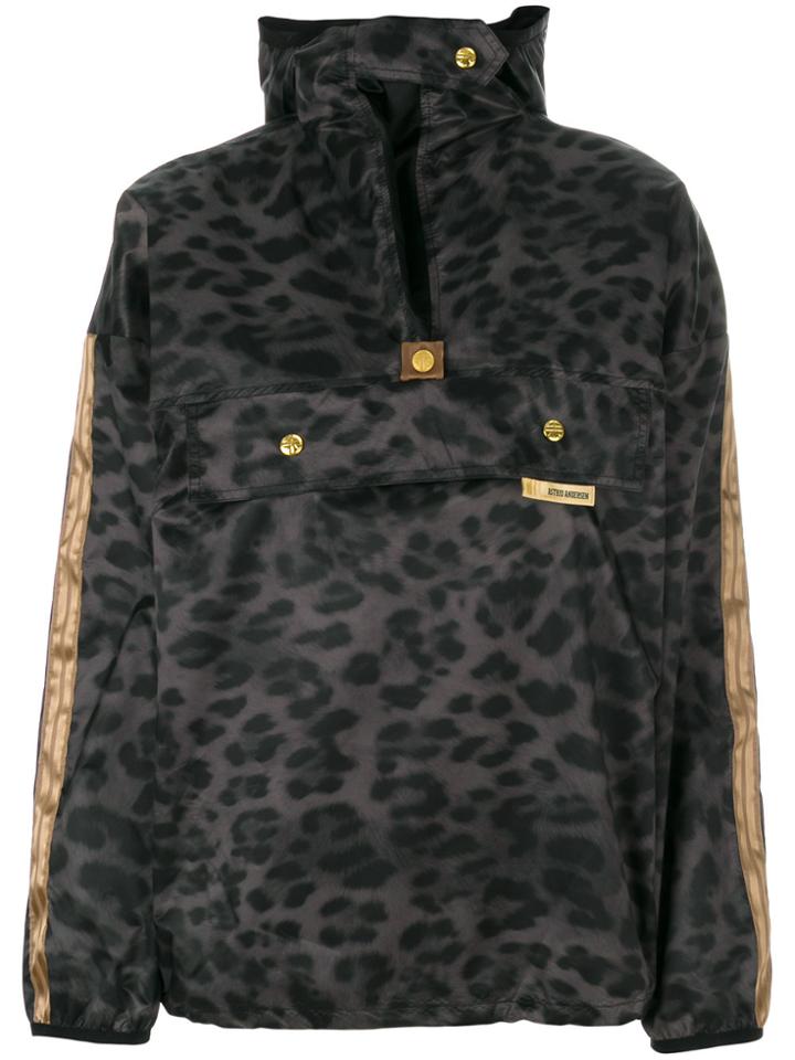 Astrid Andersen Leopard Print Hooded Rain Jacket - Green