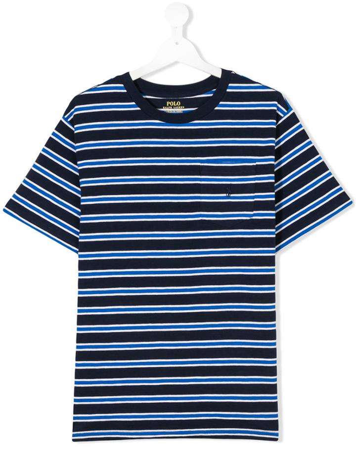 Ralph Lauren Kids Teen Striped Pocket T-shirt - Blue