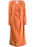 Erika Cavallini Long-sleeve Flared Dress - Orange