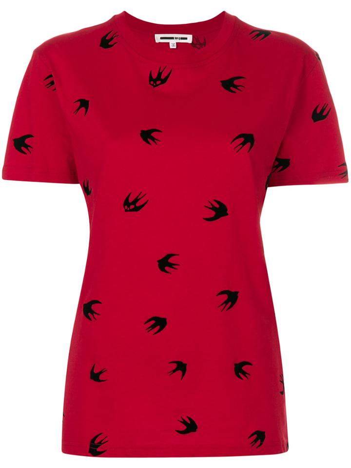 Mcq Alexander Mcqueen Swallow Print T-shirt - Red