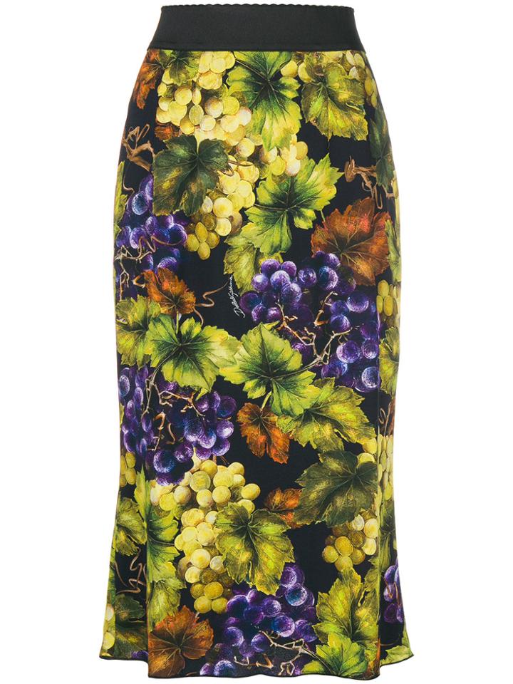 Dolce & Gabbana Paneled Printed Fitted Skirt - Yellow & Orange