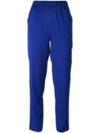 T By Alexander Wang Loose Fit Trousers, Women's, Size: 4, Blue, Silk/spandex/elastane