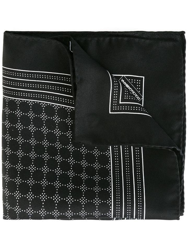 Dolce & Gabbana Dots Print Pocket Square, Men's, Black, Silk