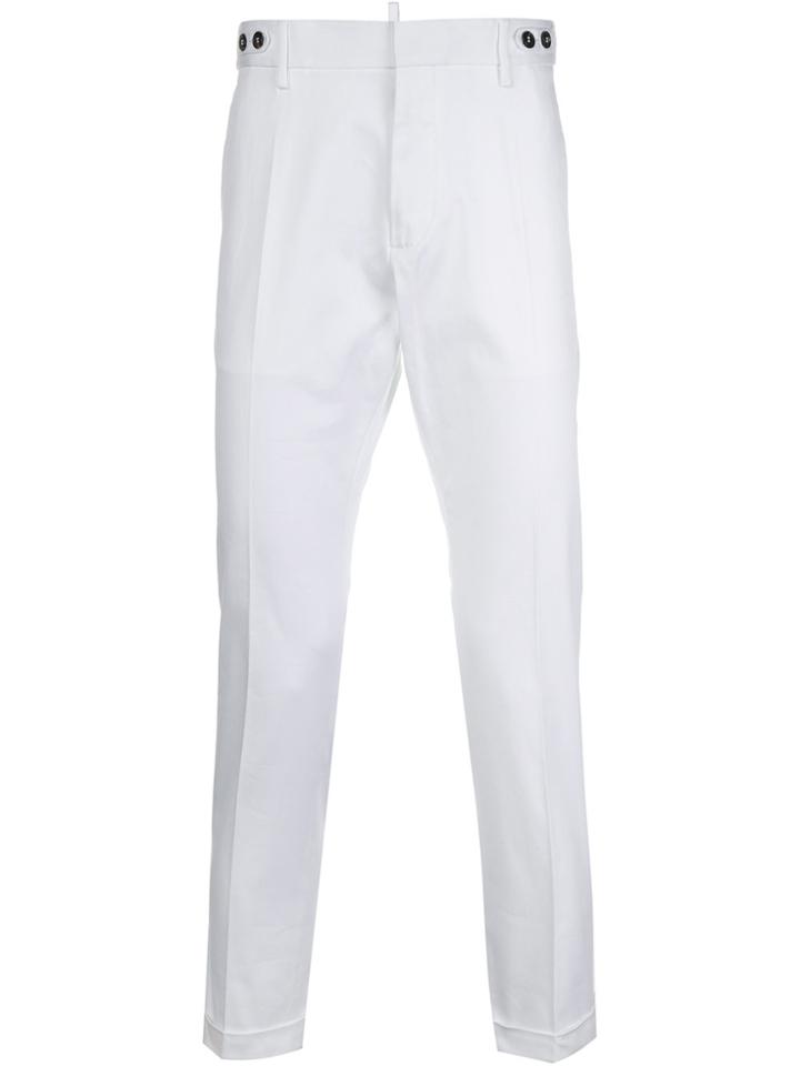 Dsquared2 Button Waistband Chinos - White