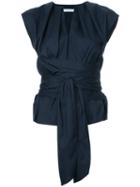 Estnation - Gathered Top - Women - Cotton/rayon - 38, Blue, Cotton/rayon