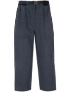 Sacai Checked Cropped Trousers - Grey